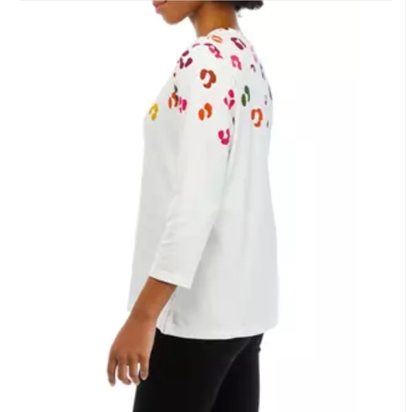 Kim Rogers Lightweight Petite Perfect Soft Tee 3/4 Sleeve Size Petite Large NWT - Picture 2 of 9